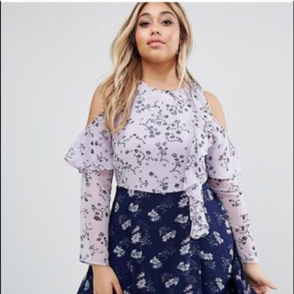 🦄 ASOS Mix Print Ruffle Mini Dress